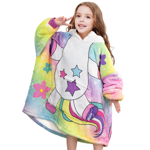 Mizzeo Kids Wearable Blanket Hoodie Flannel