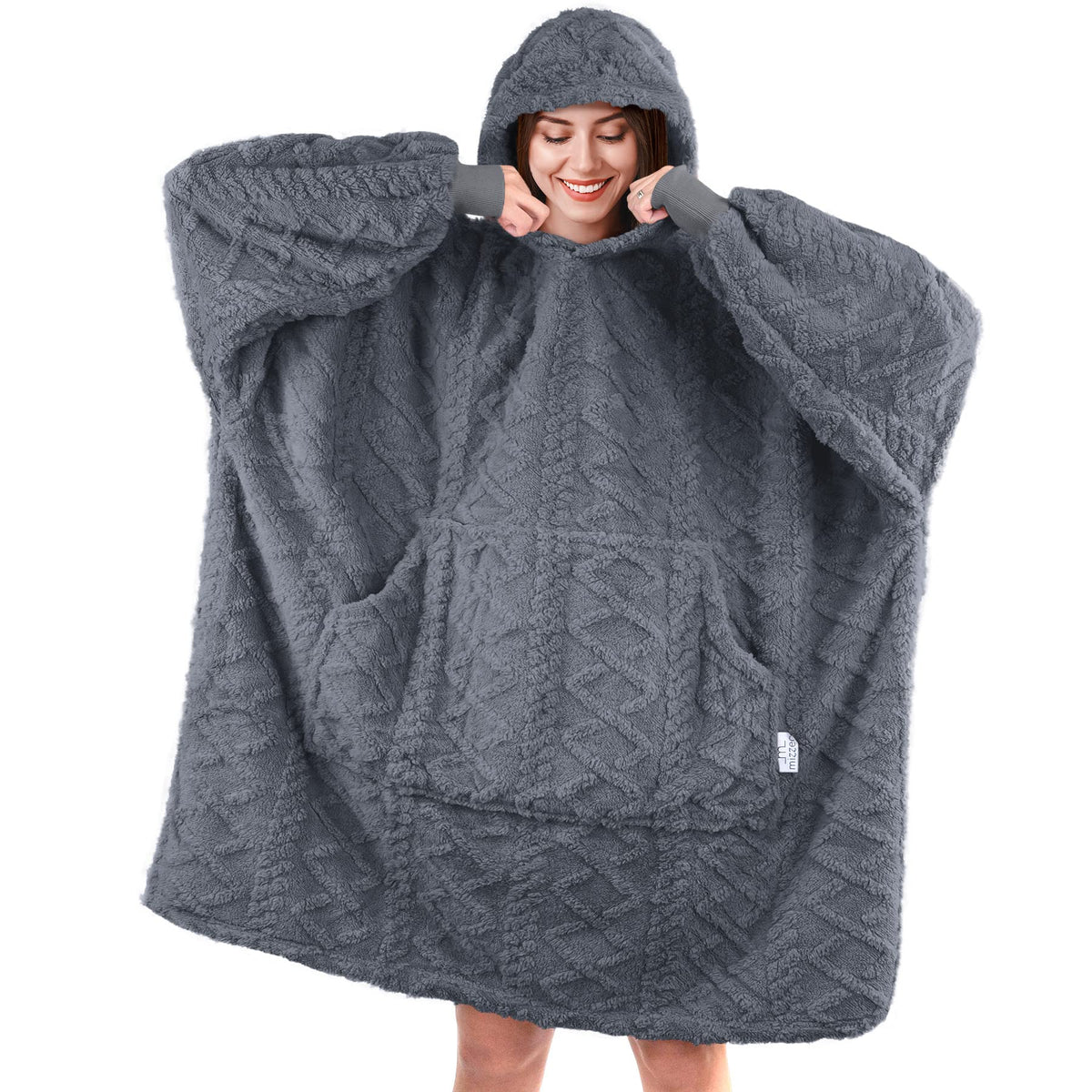 The Comfy Original Oversized Microfiber Wearable Blanket for Adults, Grey 