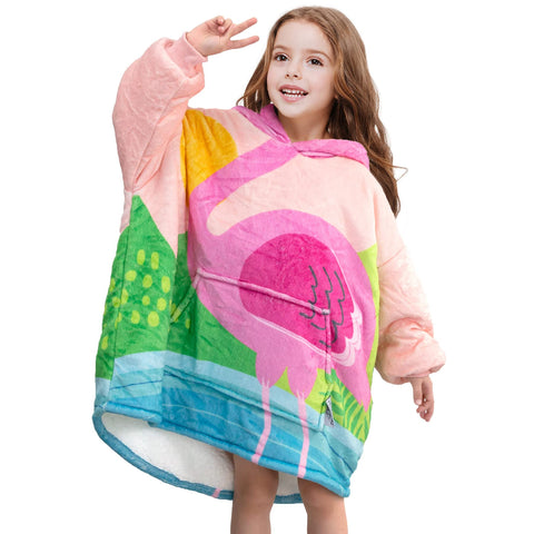 Mizzeo Kids Wearable Blanket Hoodie Flannel