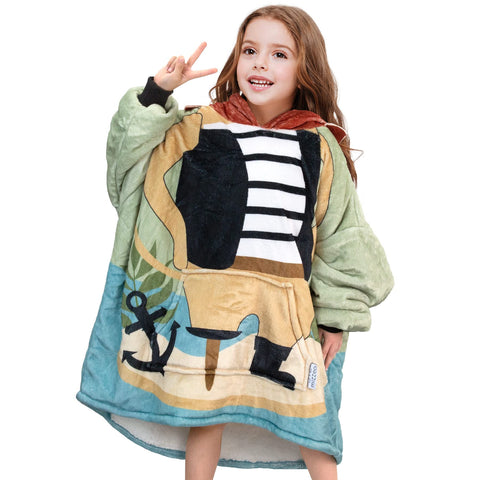 Mizzeo Kids Wearable Blanket Hoodie Flannel